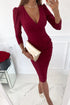 Women's Plus Size Hip Wrap Sexy V Neck Bodycon Dresses