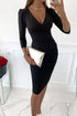 Women's Plus Size Hip Wrap Sexy V Neck Bodycon Dresses