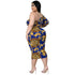 Women's Plus Size Hollowed-out Printed Fishtail Dress