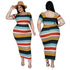 Women's Plus Size Knit T-shirt Skirt Two Piece Outfits