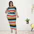 Women's Plus Size Knit T-shirt Skirt Two Piece Outfits