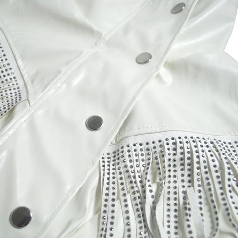 Women's Plus Size Lapel Imitation Leather Jumpsuits