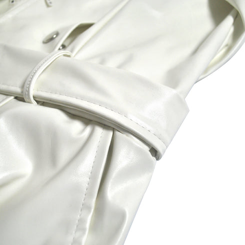 Women's Plus Size Lapel Imitation Leather Jumpsuits