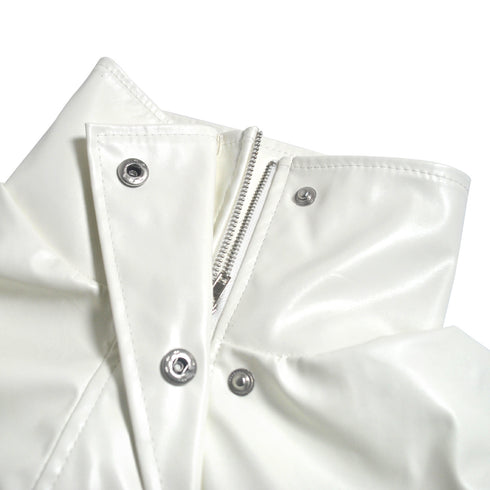 Women's Plus Size Lapel Imitation Leather Jumpsuits