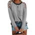 Women's Plus Size Leopard Patchwork Pocket T-shirt