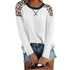 Women's Plus Size Leopard Patchwork Pocket T-shirt