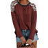 Women's Plus Size Leopard Patchwork Pocket T-shirt