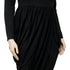 Women's Plus Size Long Sleeve V Neck Loose Black Dresses