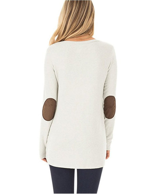 Women's Plus Size Loose Long Sleeved T-shirt Patch Sweatshirt