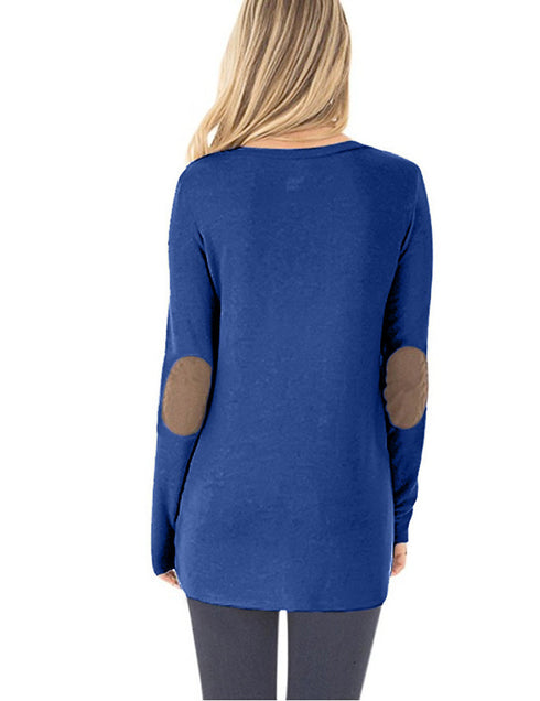 Women's Plus Size Loose Long Sleeved T-shirt Patch Sweatshirt