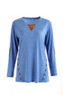 Women's Plus Size Loose Long Sleeved T-shirt Patch Sweatshirt