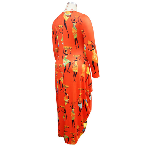 Women's Plus Size Loose Western Stylish Print Dresses