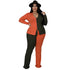 Women's Plus Size Patchwork Long Sleeve Pants Two Piece Outfits
