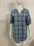 Women's Plus Size Plaid Printed Shirts Button Coats