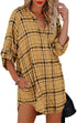 Women's Plus Size Plaid Printed Shirts Button Coats