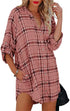 Women's Plus Size Plaid Printed Shirts Button Coats