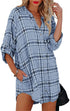 Women's Plus Size Plaid Printed Shirts Button Coats