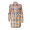 Women's Plus Size Plaid V Neck Irregular Dresses