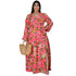 Women's Plus Size Print V Neck Maxi Dresses