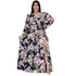 Women's Plus Size Print V Neck Maxi Dresses