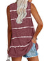 Women's Plus Size Stripes Sleeveless T-shirt Long Vest