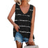 Women's Plus Size Stripes Sleeveless T-shirt Long Vest