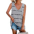 Women's Plus Size Stripes Sleeveless T-shirt Long Vest