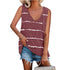Women's Plus Size Stripes Sleeveless T-shirt Long Vest