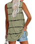 Women's Plus Size Stripes Sleeveless T-shirt Long Vest