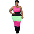 Women's Plus Size Stylish Stripes Print Sleeveless Dresses