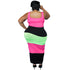 Women's Plus Size Stylish Stripes Print Sleeveless Dresses
