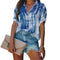 Women's Plus Size Tie-dye Printed Short Sleeve Shirt
