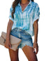 Women's Plus Size Tie-dye Printed Short Sleeve Shirt