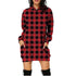Women's Plus Size Tunics Print Plaid Hoodie Top