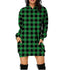 Women's Plus Size Tunics Print Plaid Hoodie Top