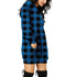 Women's Plus Size Tunics Print Plaid Hoodie Top