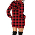 Women's Plus Size Tunics Print Plaid Hoodie Top