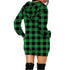 Women's Plus Size Tunics Print Plaid Hoodie Top