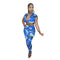 Women's Print V Neck Tops Long Pants Two Piece Outfits