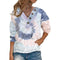 Women's Printed Plus Size V Neck Tie-dye Sweatshirt