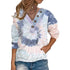 Women's Printed Plus Size V Neck Tie-dye Sweatshirt