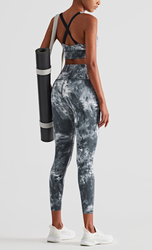 Women's Printing Tie-dye High Waist Running Skinny Pants