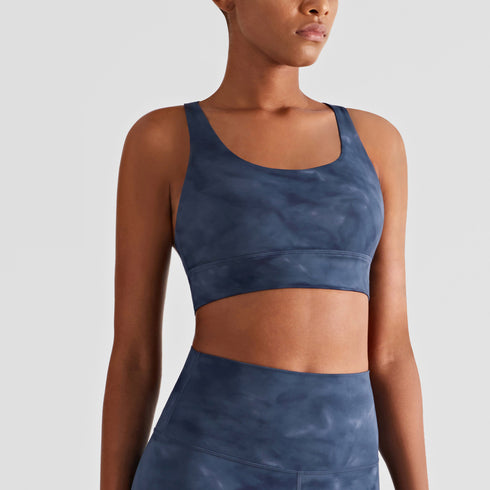 Women's Printing Tie-dye Running Yoga Adjustable Straps Bra