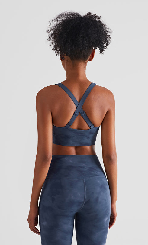 Women's Printing Tie-dye Running Yoga Adjustable Straps Bra