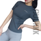 Women's Pure Color Athletic Skinny Short Sleeve Yoga T-Shirt