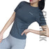 Women's Pure Color Athletic Skinny Short Sleeve Yoga T-Shirt