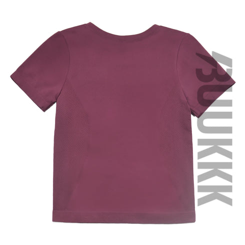 Women's Pure Color Athletic Skinny Short Sleeve Yoga T-Shirt