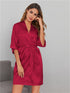 Women's Pure Color Nightwear Pajama Dresses