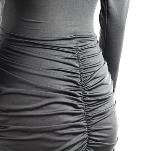 Women's Pure Color Stylish Deep V-neck Bodycon Dresses