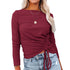 Women's Pure Color Tops Long Sleeve Pullover Sweater